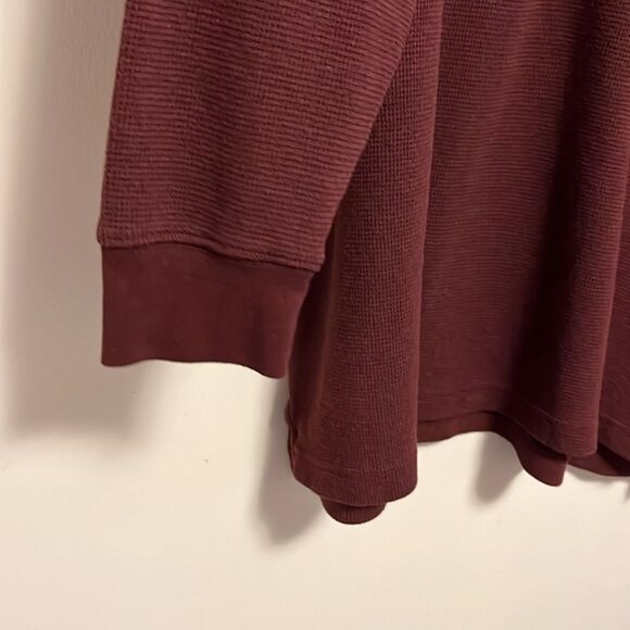 Red Head Brand Co Men’s Thermal Henley Burgundy, Size Large - Picture 5 of 8